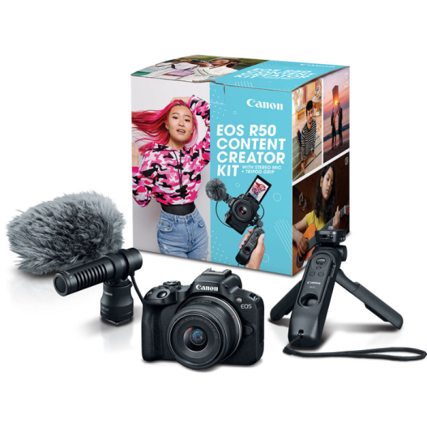 Canon EOS R50 Mirrorless Camera Content Creator Kit