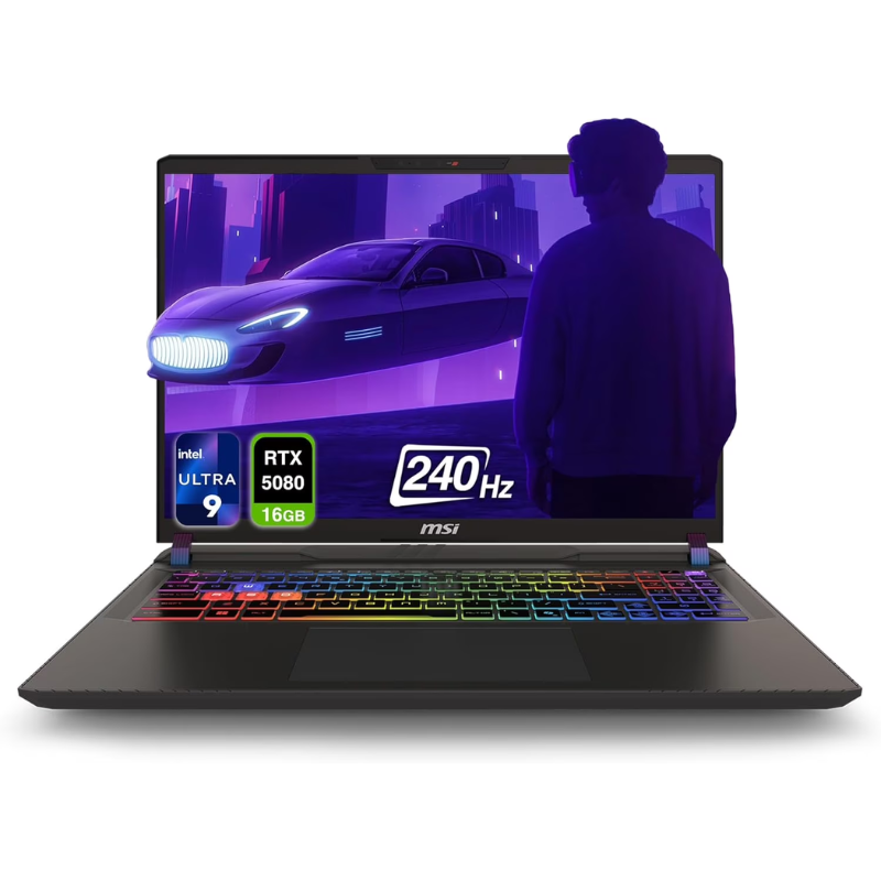 MSI Vector 16 HX AI A2XWIG Gaming Laptop RTX 5080 GPU with 16 GB GDDR7 VRAM