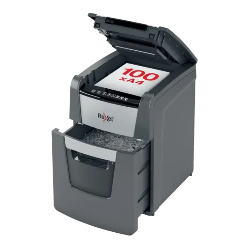 Rexel Optimum AutoFeed+ 100X Shredder 100-Sheet 34L P-4