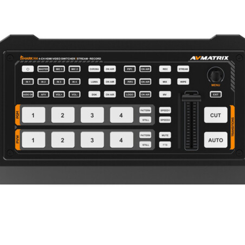 AVMATRIX SHARK H4 PLUS 4-Channel HDMI Video Switcher with 10.1 IPS Display