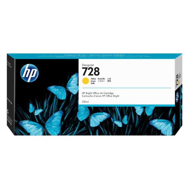 HP 728 300-ml Yellow DesignJet Ink Cartridge (F9K15A)