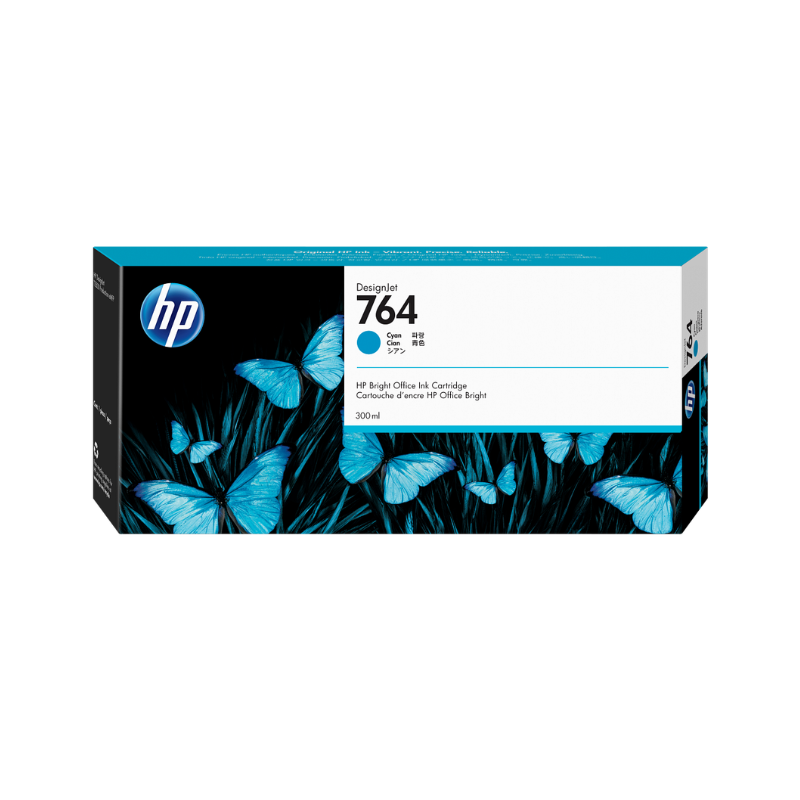 HP 764 300-ml Cyan DesignJet Ink Cartridge