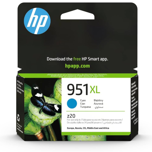 HP 951XL High Yield Cyan Original Ink Cartridge (CN046AE)