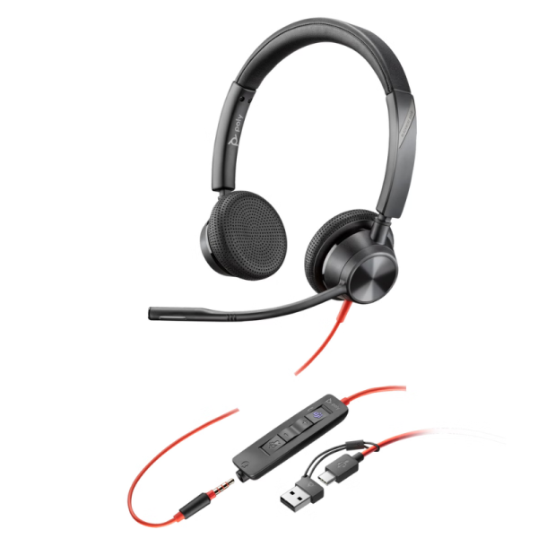 Poly Black wire 3325 Wired Stereo Microsoft Teams Certified Headset